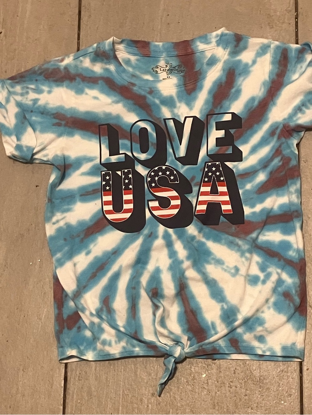 Celebrate 250th Birthday with this Love USA Tie-Dye Tee - Blue & Brown M8🔥🔥